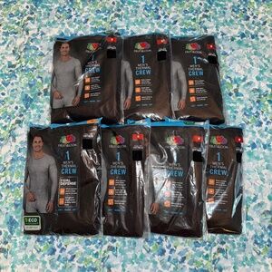 Set of 7 Fruit of the Loom Men's Thermal Crewneck Long Sleeved Tops